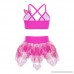 iiniim Kids Girls Two Piece Butterfly Tankini Swimsuit Swimwear Bathing Suit Tops with Skirted Bottoms Rose B07DNYRPQD
